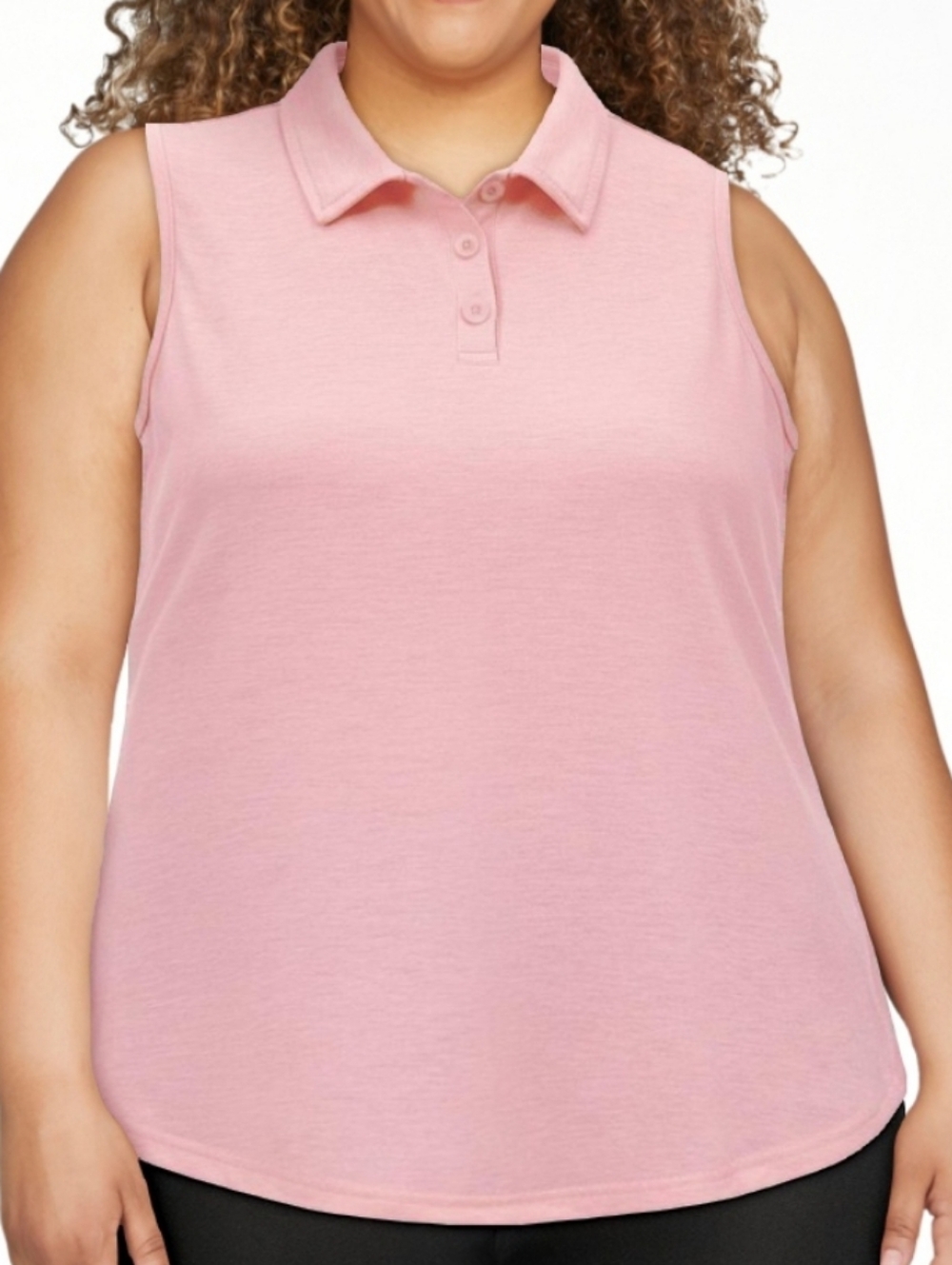 Rosvigor Tank Top Style Polo Collared Shirt 2XL Women's Plus Pink Breathable
